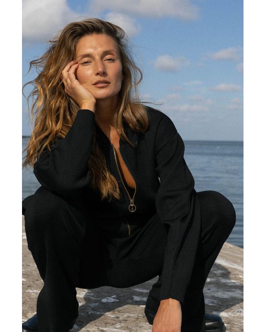 SALANIDA Blue Onda 100% Merino Bomber Jacket