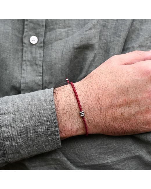 Harbour Uk Red Iron Flow Steel Rope Bracelet for men