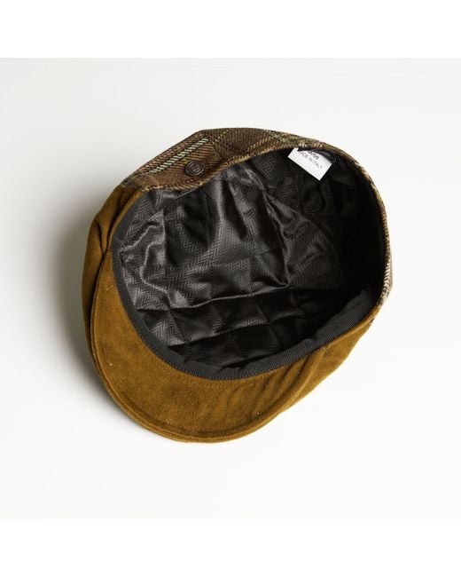Dasmarca Hats Brown Luis Tweed Checks Italian Flat Cap for men