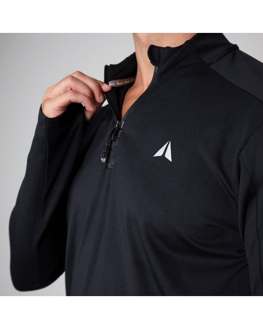 Aora Athletics Black Half Zip Longsleeve for men