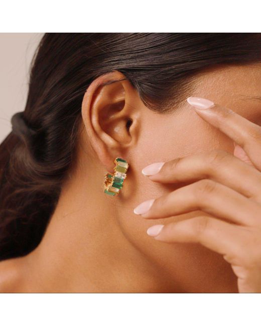GEM BAZAAR Green Kiara Hoops