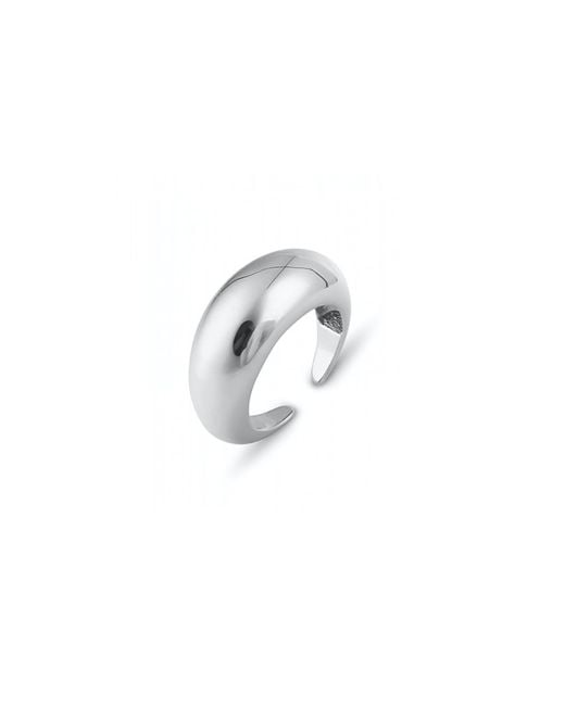 Spero London White Sterling Dome Crescent Ring