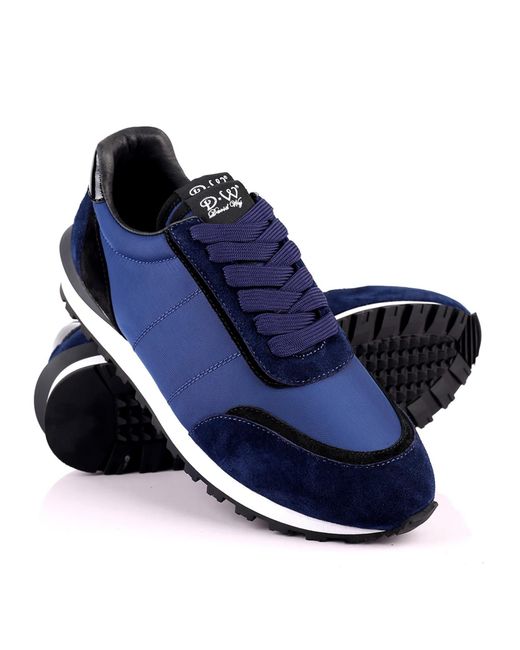 DAVID WEJ Blue Boston Smart Trainers for men