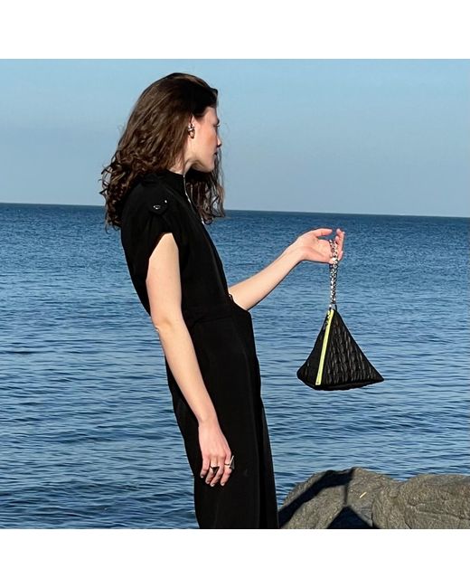 Mirimalist Blue Triangle Puff Bag