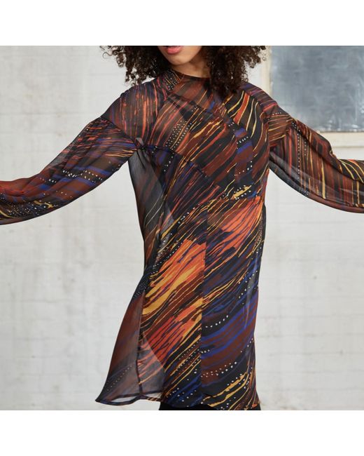 NUMBAT Black Sahara Printed Sheer Mini Dress