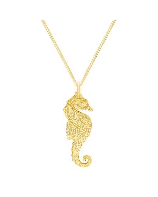 CarterGore Metallic Small Seahorse Pendant Necklace