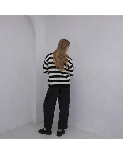 London Atelier Byproduct Black Wide Striped Knitted Jumper