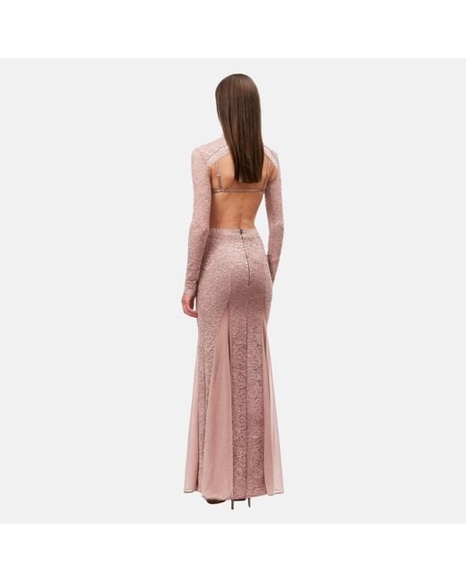 OW Collection Pink Naia Lace Maxi Dress