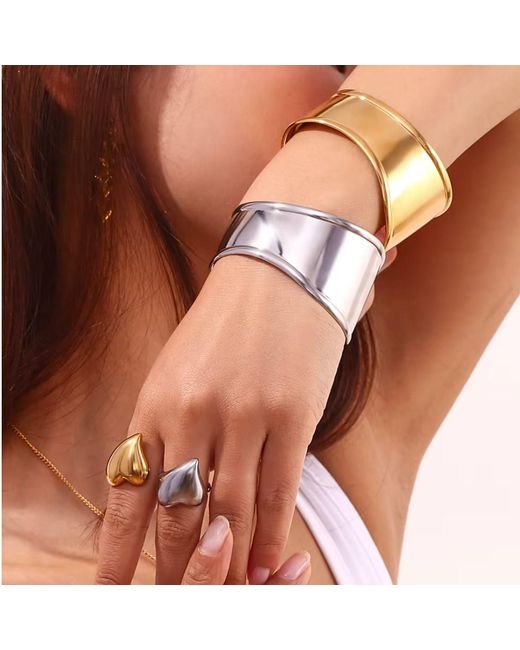 Olivia Le Gray Abstract Statement Cuff Bracelet