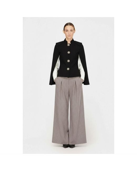 Julia Allert Black Tailored Structured Cape Blazer