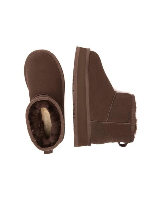 EverAu Australia Brown Dusky Leather Platform Short Boots