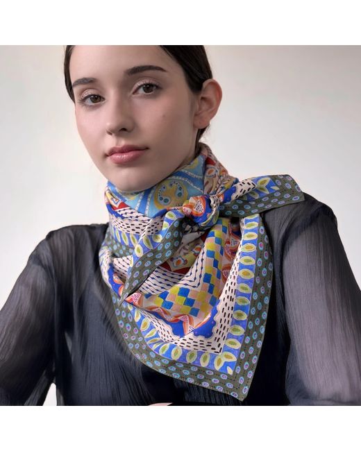 Maraethra Metallic Twilight Horizon Silk Square Scarf