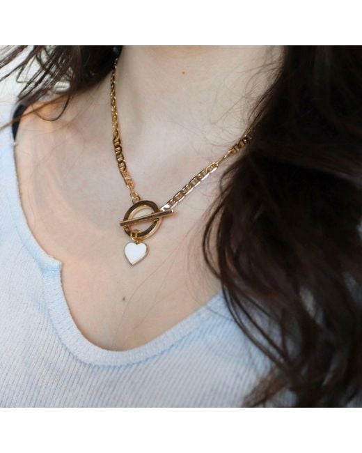 Rejected Hearts Club Metallic Toggle Clasp Heart Necklace Crush