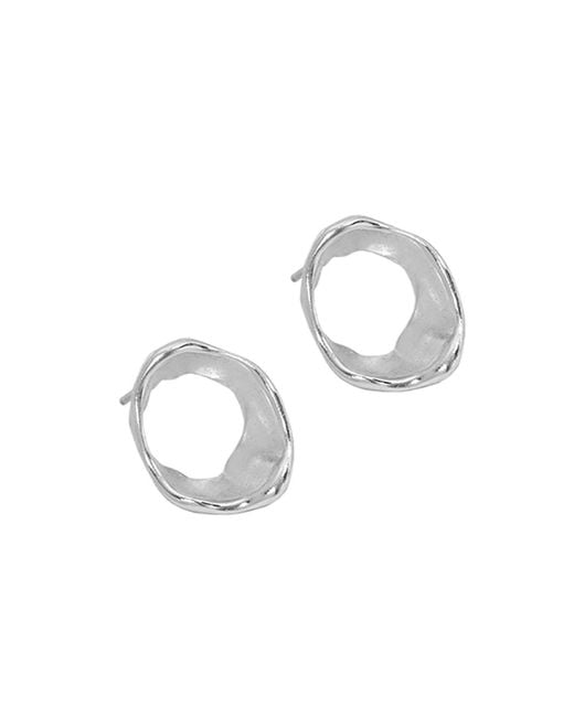 Janus Edinburgh Metallic Findhorn Sterling Textured Circle Whirlpool Earrings