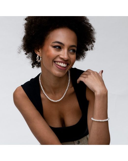 Dower & Hall White Medium Triple Row Waterfall Pearl Hoops