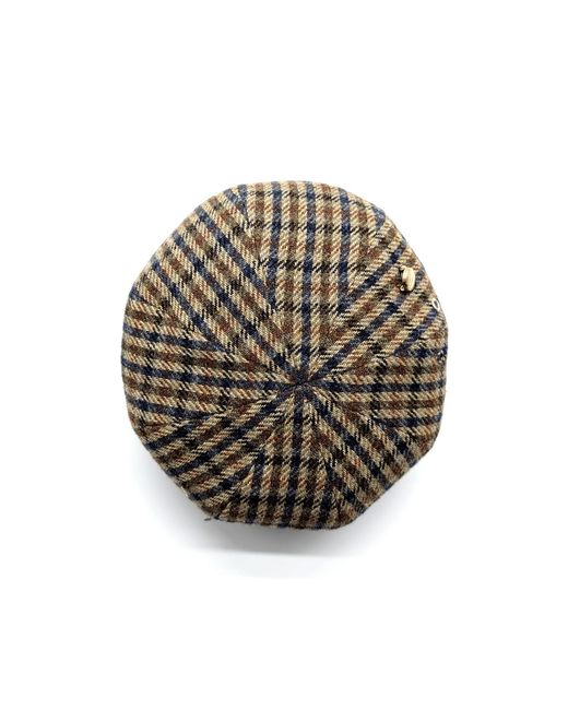 DORIA 1905 Multicolor Checked Wool Fabric Basque Cap