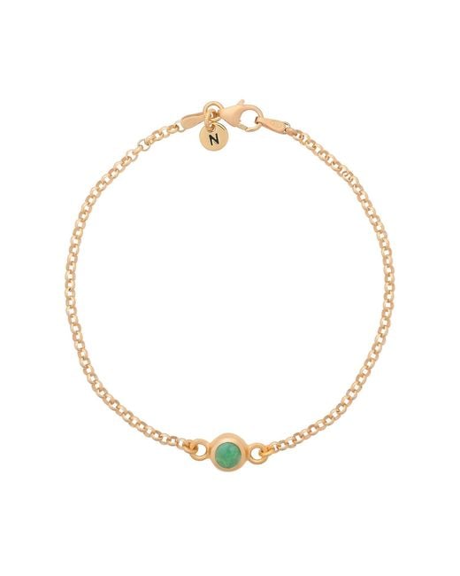 Nellou Jewellery Metallic Chrysoprase Birthstone Gem Dot Bracelet Plated Sterling- May