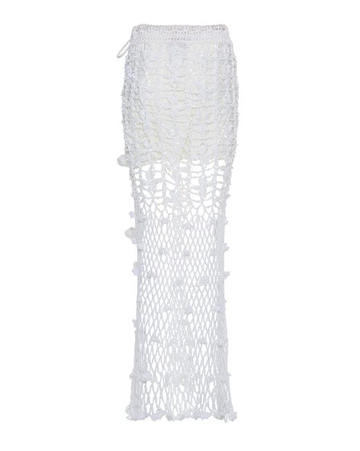 Andreeva White Vanilla Handmade Crochet Skirt