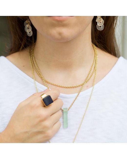 Smart Glass Jewelry Metallic Neutrals Recycled Glass Stiletto Necklace Antique Clear