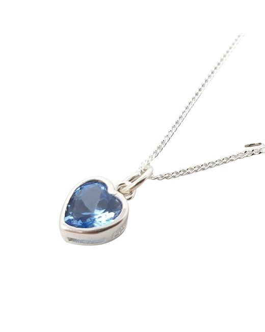 Harfi Blue Mini Heart Topaz December Birthstone Necklace