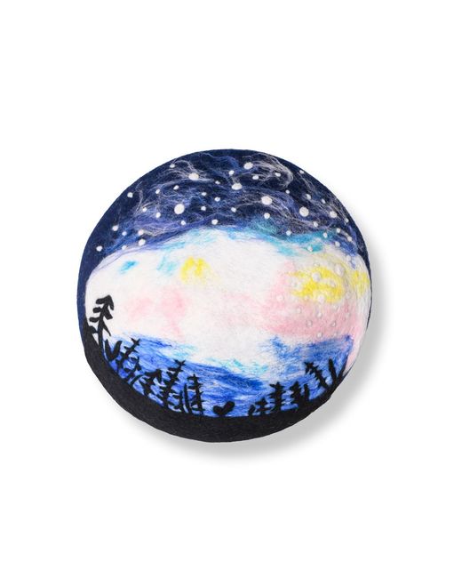 Heartfelt Layers Blue Aurora Forest Hand Felted Wool Beret