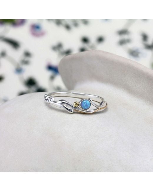 Isla Silver Blue Coastal Opal Ring