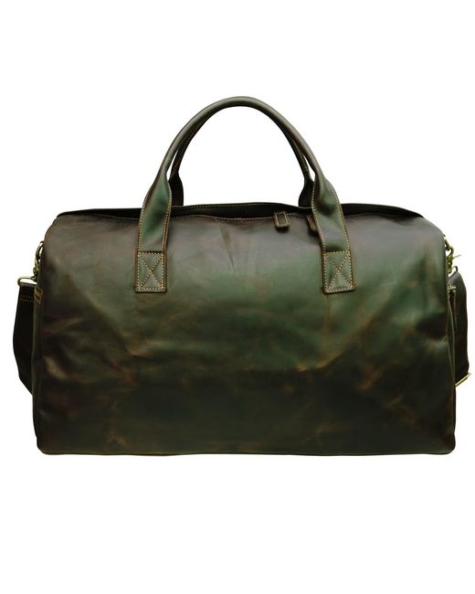 Touri Green Genuine Leather Weekend Bag for men
