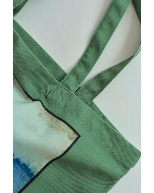 Lost Pattern Green El Bookhead Cotton Tote Bag