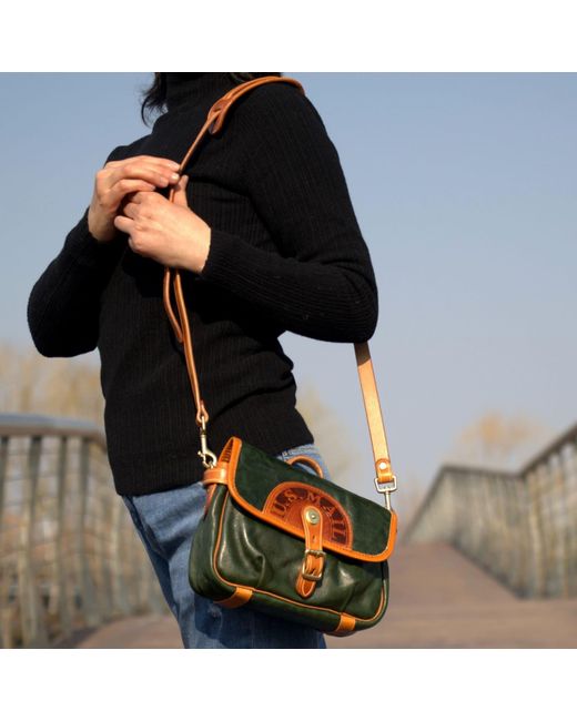 Rimini Green Leather Shoulder Bag 'eletra'