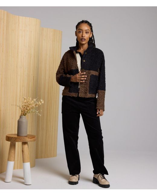 Known Supply Black Colorblock Sherpa Jacket