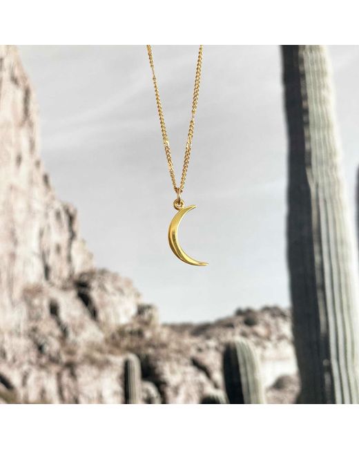 Glamrocks Jewelry Metallic Crescent Moon Necklace