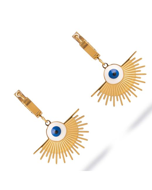 Ebru Jewelry Metallic Radiant Evil Eye Earrings