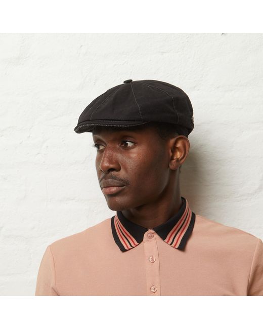 Dasmarca Hats Black Josh Italian Waterproof Newsboy Bakerboy Cap for men