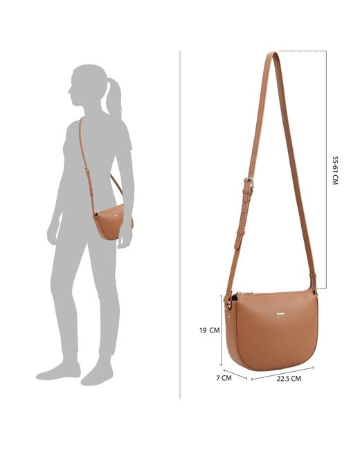 Paul Costelloe Brown Hazara Leather Crossbody Bag