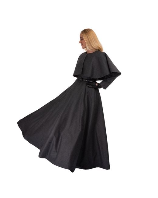 Sofia Tsereteli Black Formal Wool Dress Coat