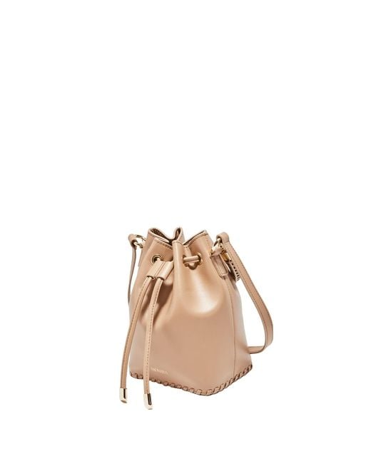 Saonara Brand Brown Neutrals Mini Bucket Bag Moka Leather