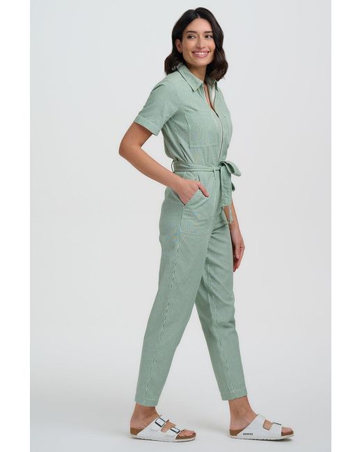 Sugarhill Green Billy Boilersuit, Narrow Stripe