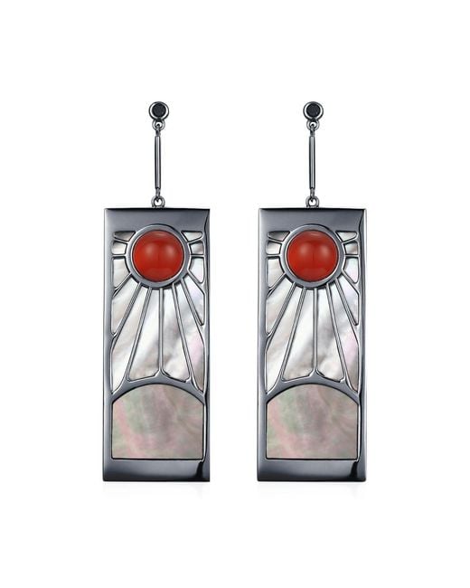 Azura Jewelry New York White Demon Slayer Hanafuda Earrings Vermeil