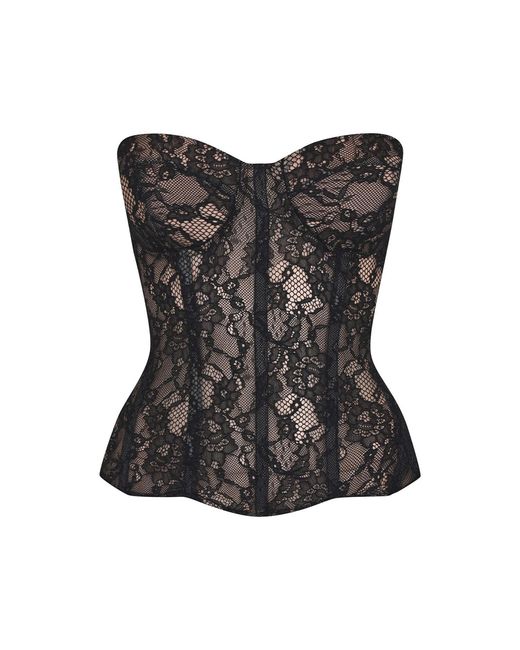 Malo Black Lace Corset Bustier