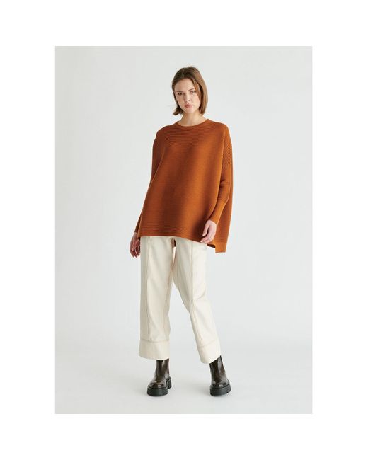 Paisie Brown Ribbed Jumper