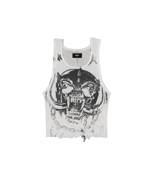 Other Uk White Motorhead Snaggletooth Distressed Beater