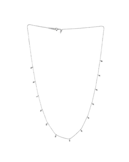 Artisan White Diamond Leaf Station Necklace