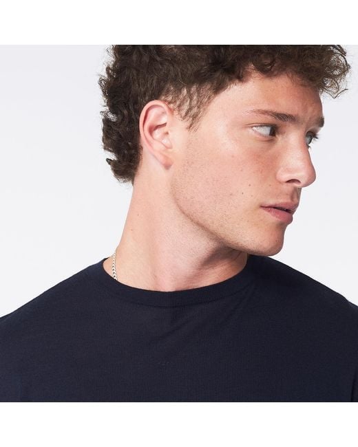 George Patrick Blue Midnight Crewneck Cashmere Sweater for men