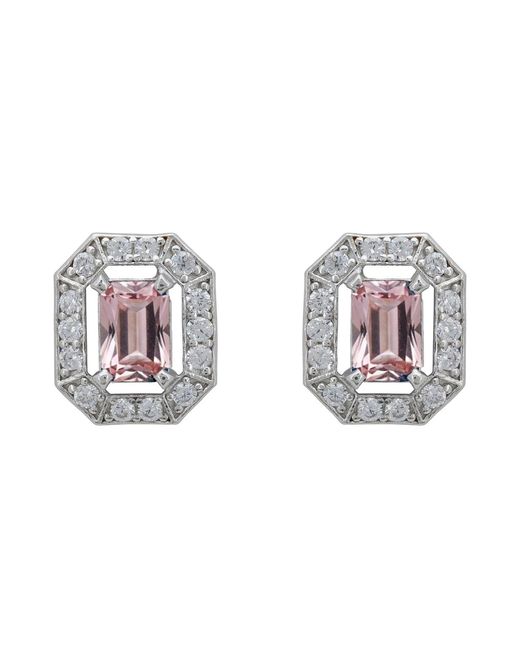 Latelita London Metallic Whistledown Gemstone Stud Earrings Morganite