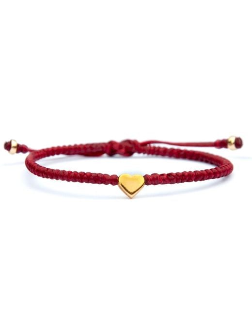 Harbour Uk Red Vermeil Heart Rope Bracelet
