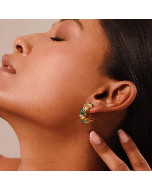 GEM BAZAAR Green Kiara Hoops