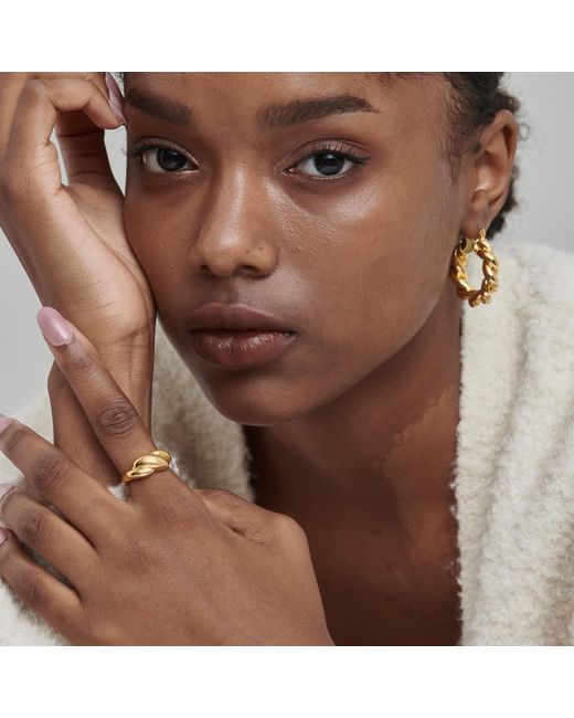 Shabella Nyc White Croissant Adjustable Ring