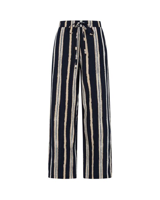 Luella Fashion Blue Neutrals Beziers Linen Trousers
