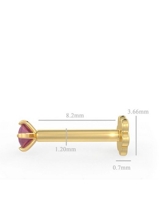 Cervin Blanc Pink Ruby Nose Pin Screwbacks Natural Gemstones Stud Nostril Piercing
