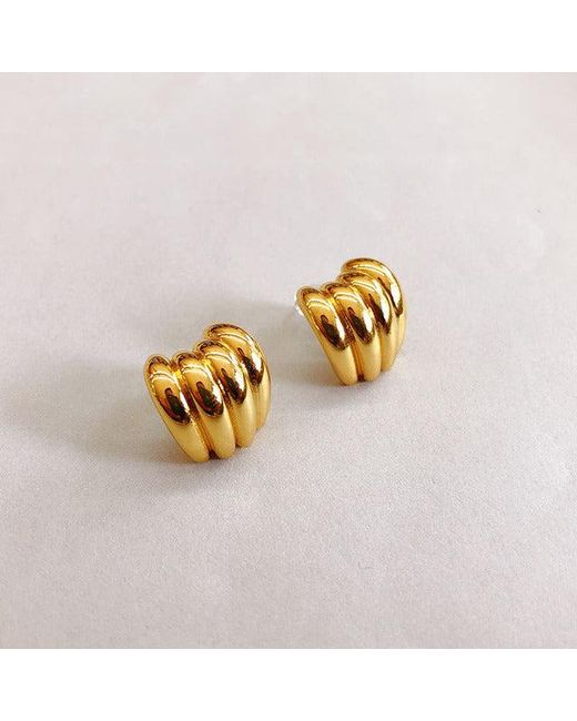 Nazzar Metallic Ribbed Earrings